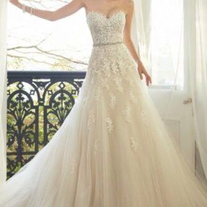 Sophia Tolli Y11552 Prinia Wedding Dress Classic Sweetheart Lace A-Line w/veil 6